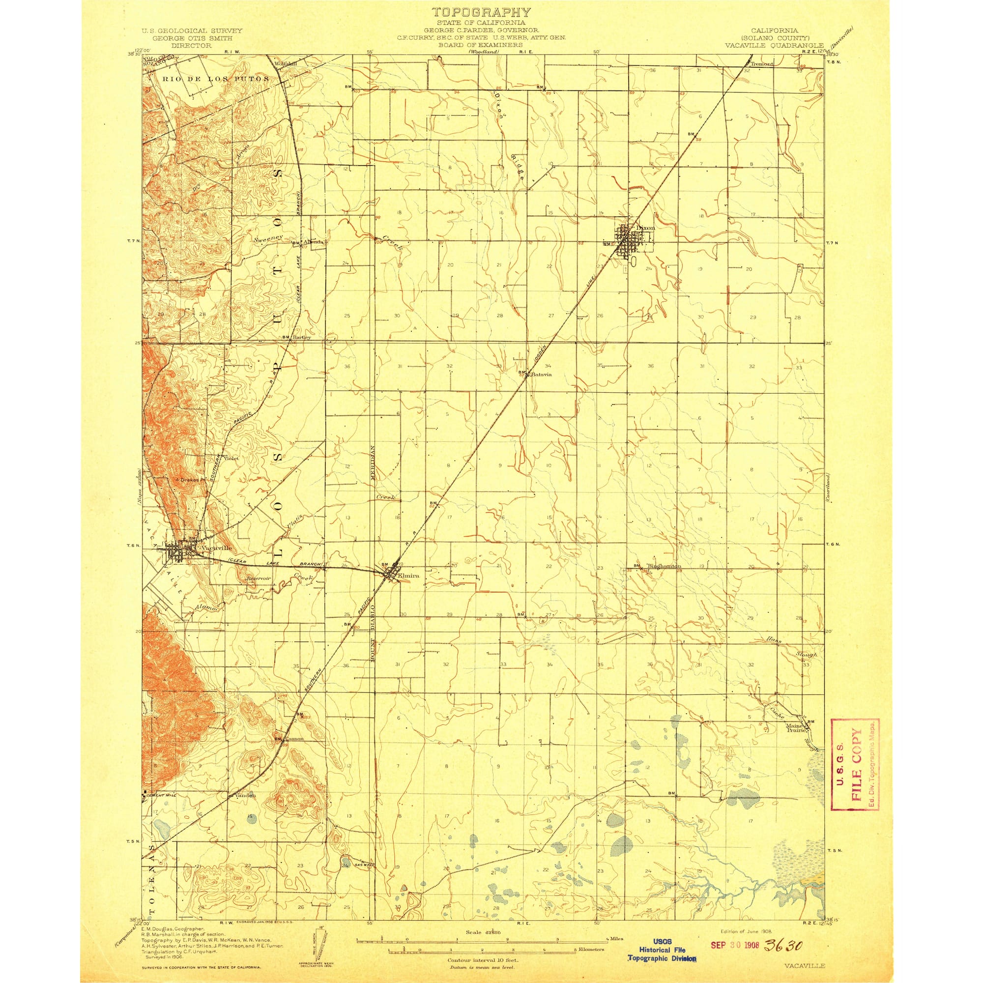 1908 Map of Vacaville, CA — High-Res | Pastmaps