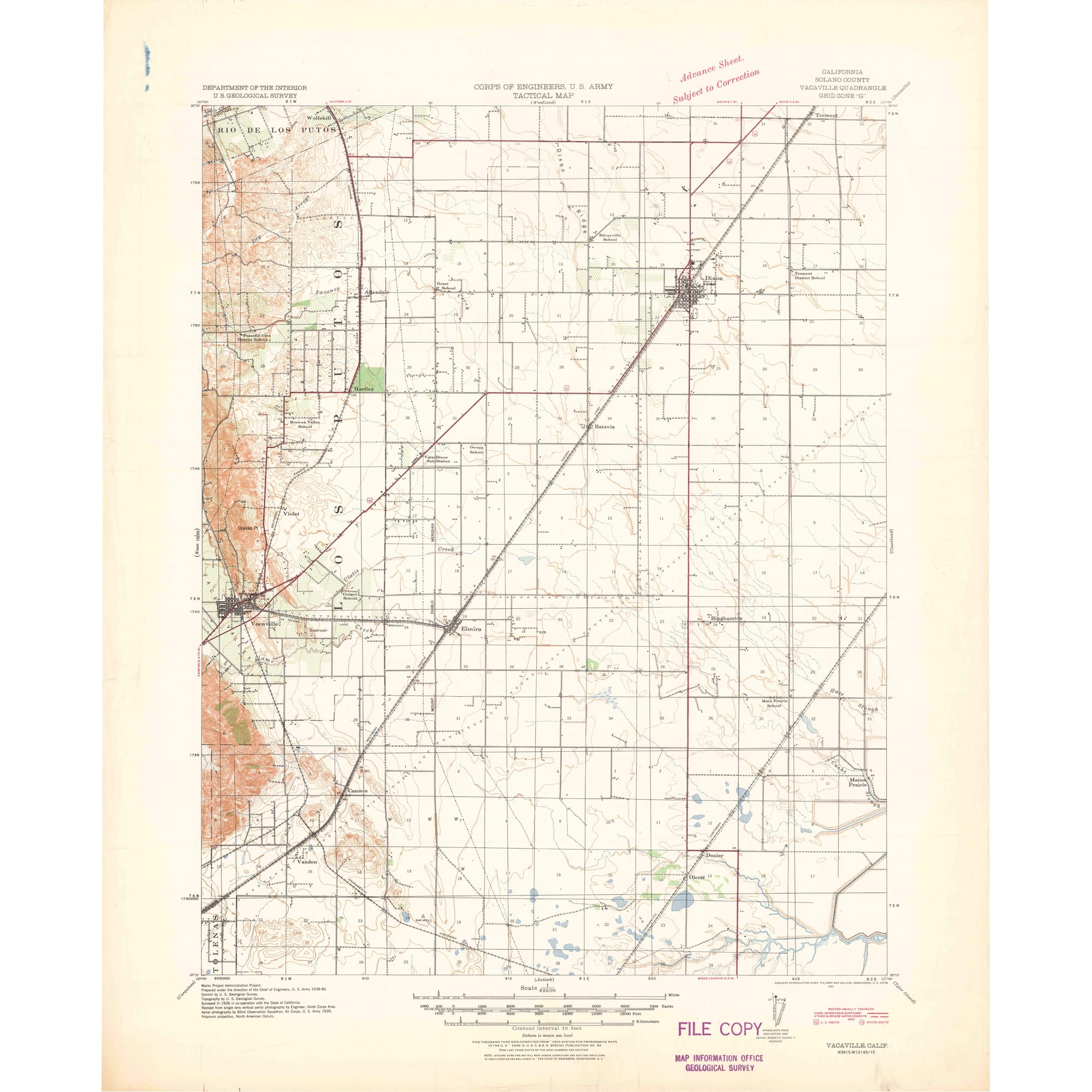 1941 Map of Vacaville, CA — High-Res | Pastmaps