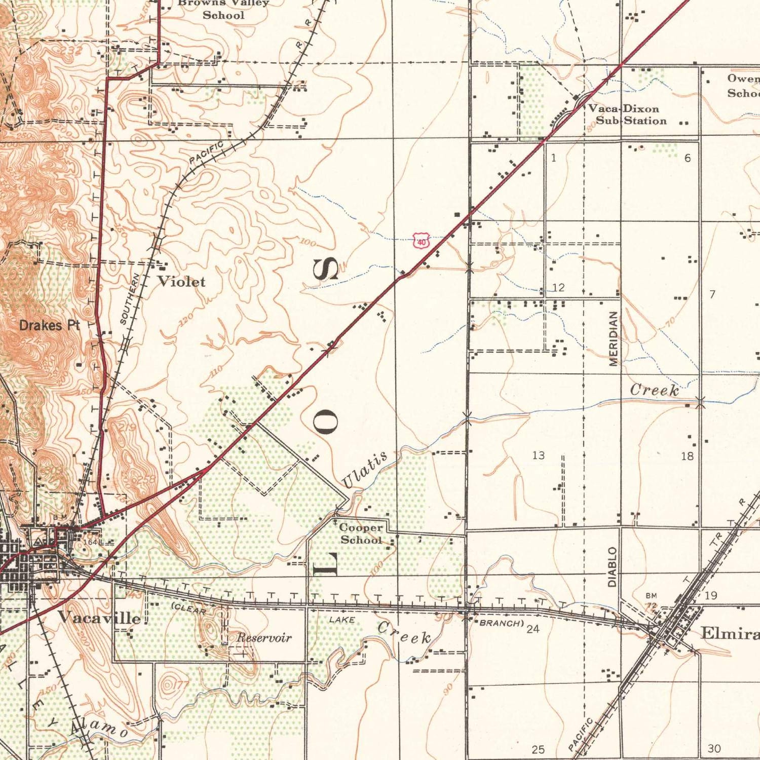 1941 Map of Vacaville, CA — High-Res | Pastmaps