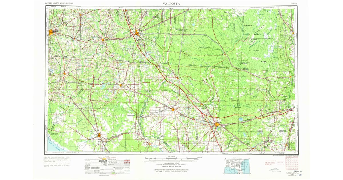 1950s Maps of Alma FL Pastmaps - Valdosta Lowndes County Ga Usgs Topo 1954 P1967 Og 1200x630