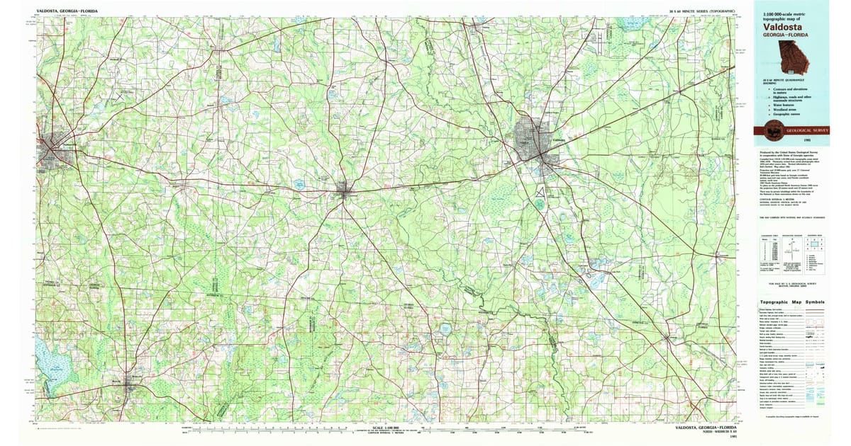 1980s Maps of Alma FL Pastmaps - Valdosta Lowndes County Ga Usgs Topo 1981 Og 1200x630