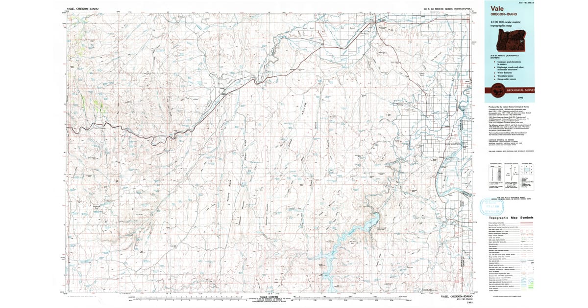 1993 Map of Vale, OR — High-Res | Pastmaps