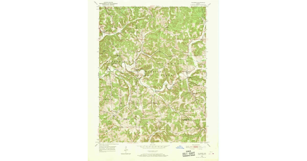 Valene Indianamap 1950 Map of Valeene, Orange County, IN — High-Res | Pastmaps