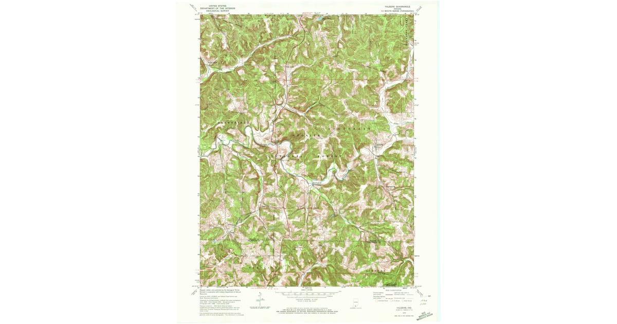 Valene Indianamap 1970 Map of Valeene, Orange County, IN — High-Res | Pastmaps