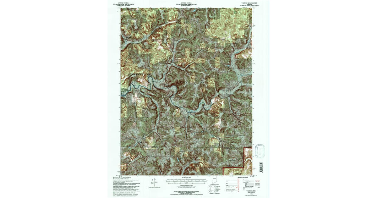 Valene Indianamap 1993 Map of Valeene, Orange County, IN — High-Res | Pastmaps
