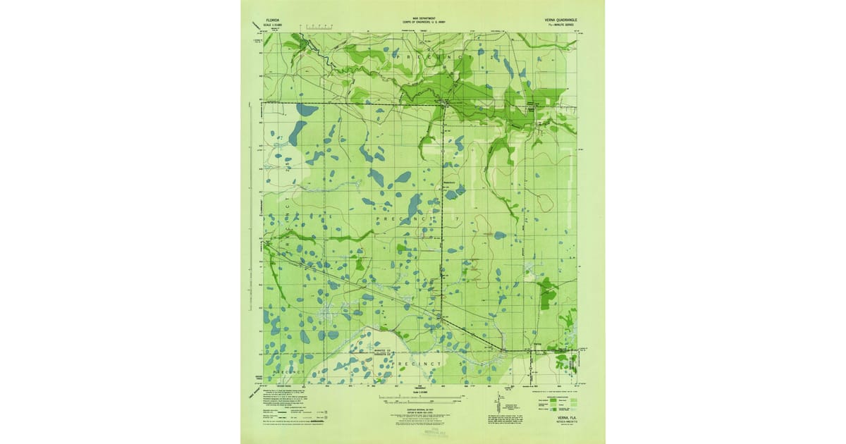Verna Map 1944 Map of Verna, Manatee County, FL — High-Res | Pastmaps