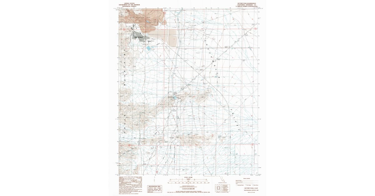 1987 Map of Victory Pass, Eagle Mountain, CA — High-Res | Pastmaps