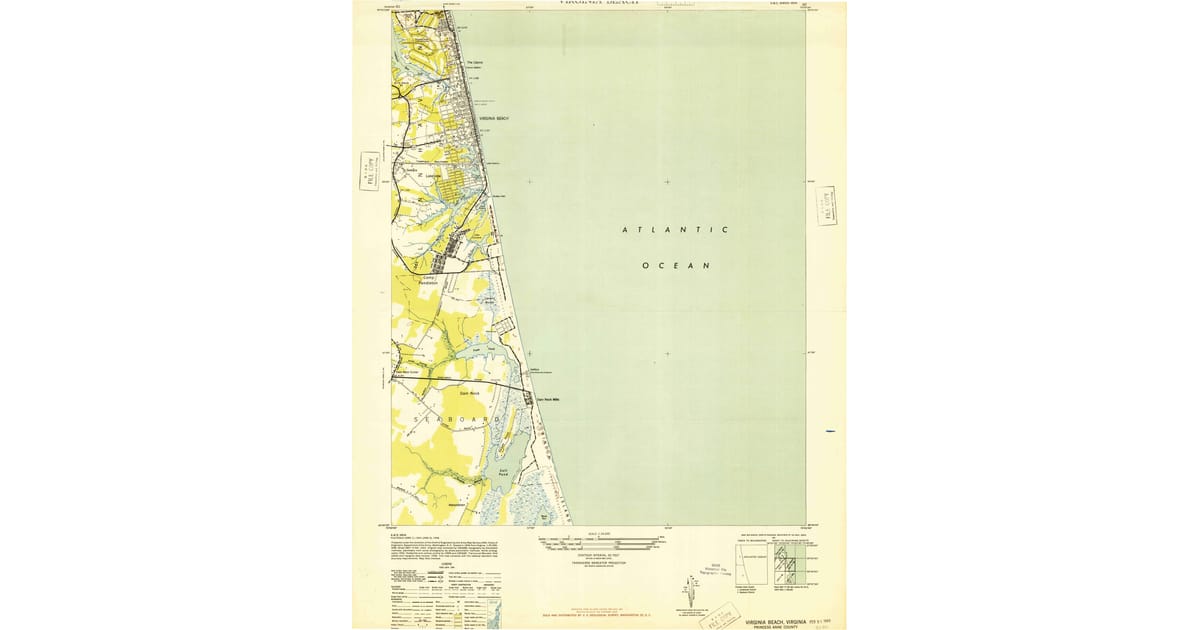 1948 Map of Virginia Beach, VA — High-Res | Pastmaps