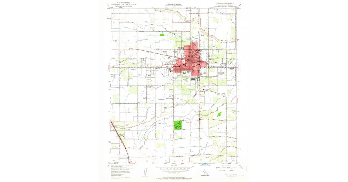Visalia Ransacker Map 1949 Map of Visalia, CA — High-Res | Pastmaps