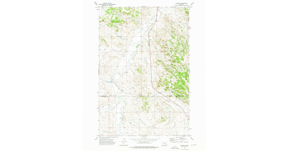 1973 Map of Volborg, Custer County, MT — High-Res | Pastmaps