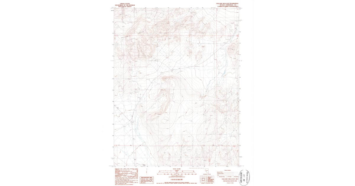 1987 Map of Volcanic Hills East, Esmeralda County, NV — High-Res | Pastmaps