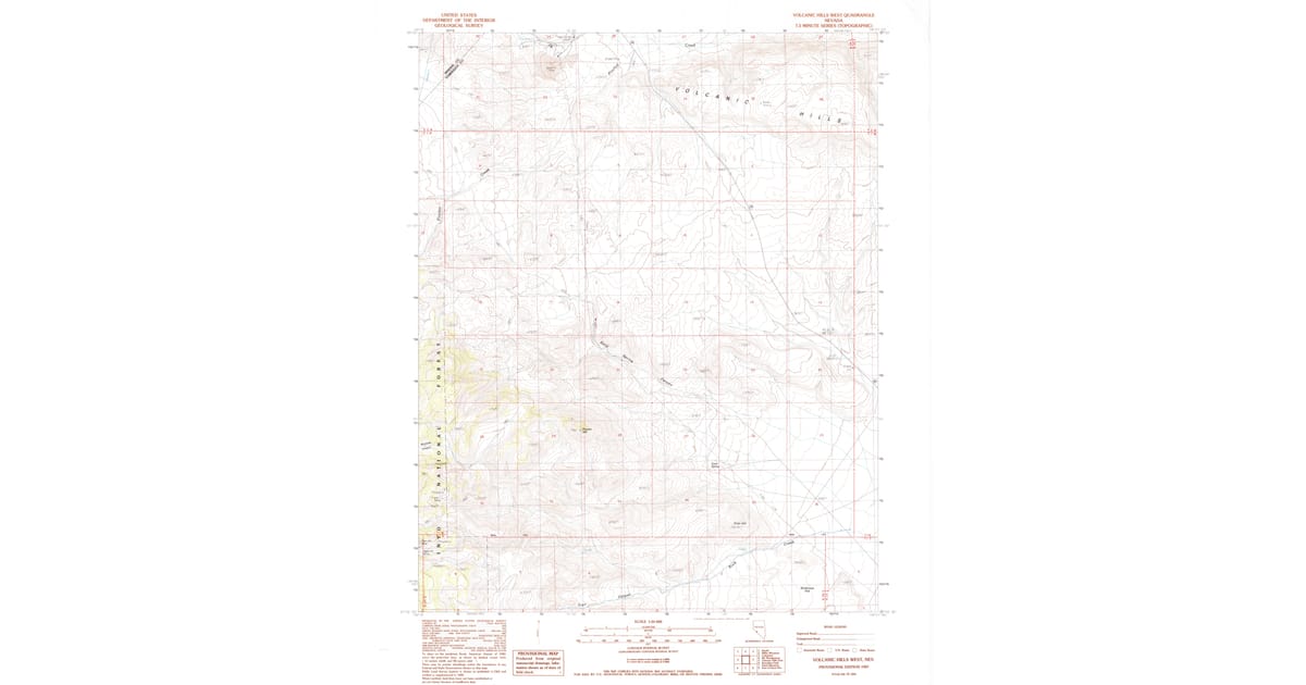 1987 Map of Volcanic Hills West, Esmeralda County, NV — High-Res | Pastmaps