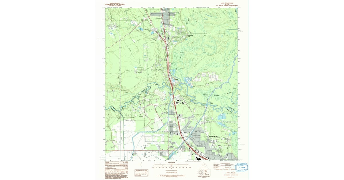 1993 Map of Voth, Hardin County, TX — High-Res | Pastmaps