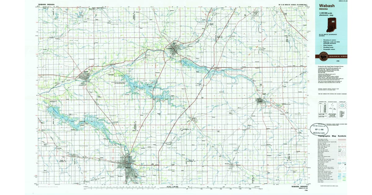 1980s Maps of Lancaster IN Pastmaps - Wabash Huntington County In Usgs Topo 1986 Og 1200x630 