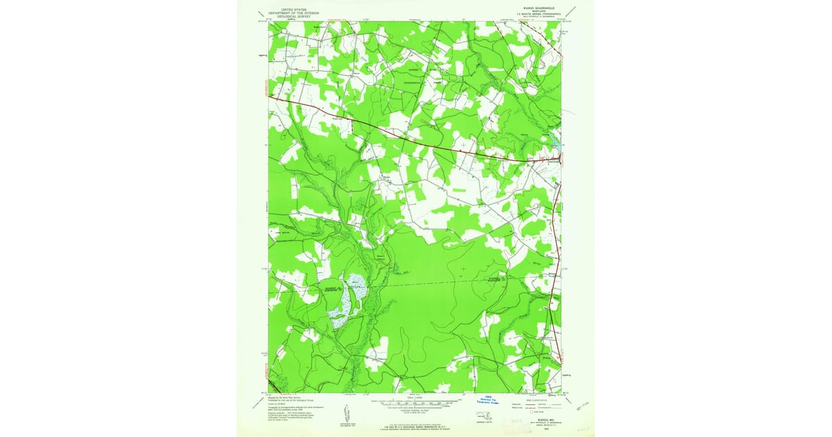 1942 Map of Wango, Wicomico County, MD — High-Res | Pastmaps