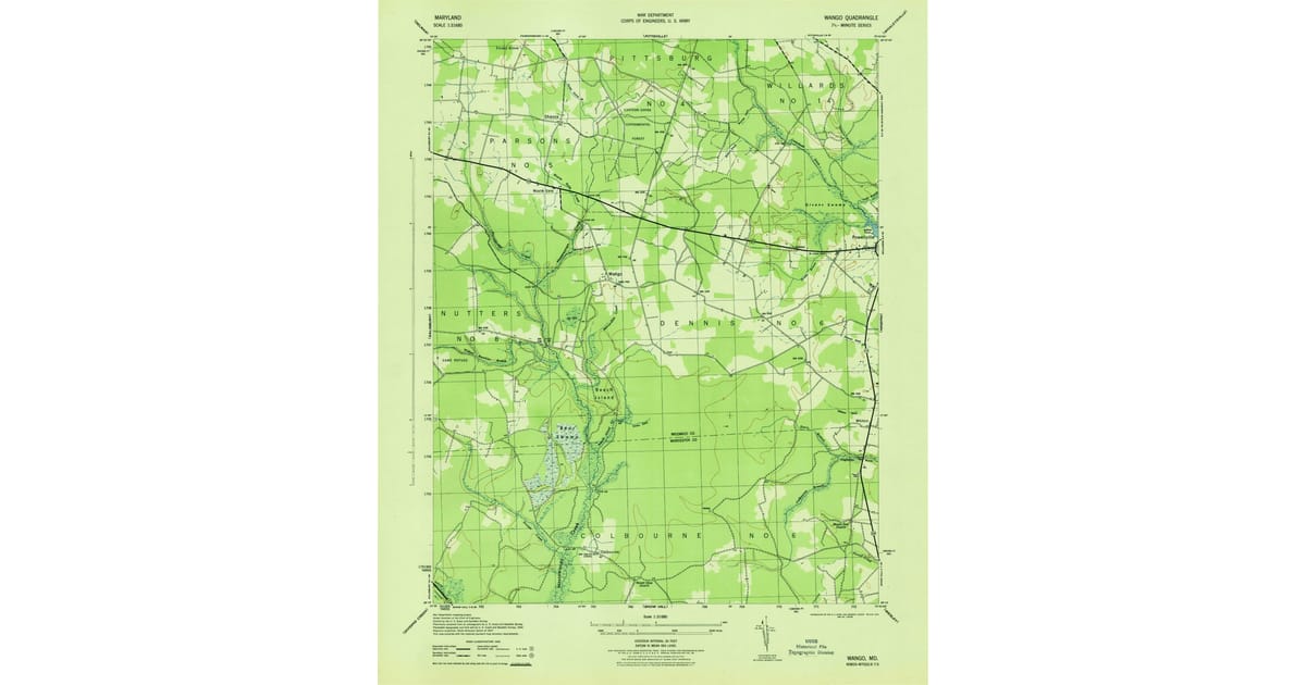1943 Map of Wango, Wicomico County, MD — High-Res | Pastmaps