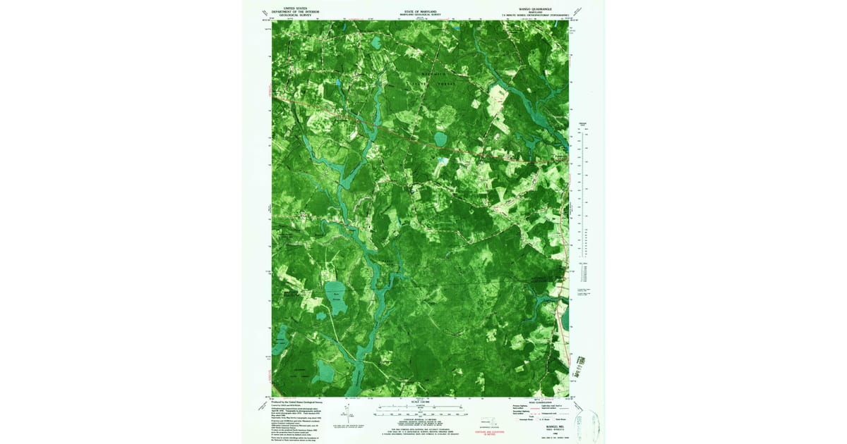 1982 Map of Wango, Southern Pines, MD — High-Res | Pastmaps