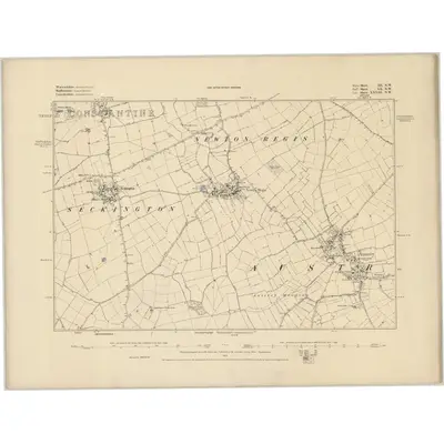 1882 Map of Warwickshire III.NW, 1885 Print