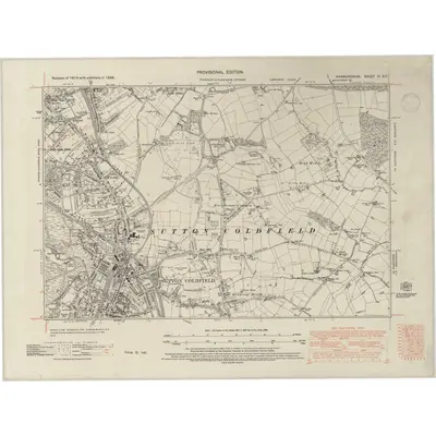 1938 Map of Warwickshire IV.SE, 1947 Print