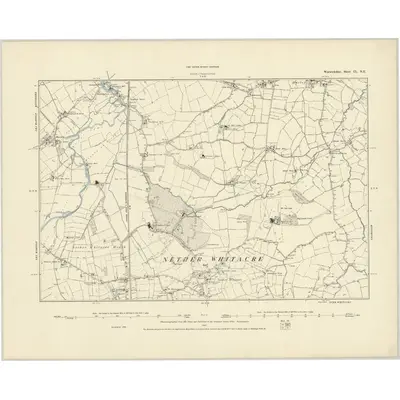 1886 Map of Warwickshire IX.NE, 1887 Print