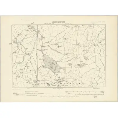 1901 Map of Warwickshire IX.NE, 1904 Print