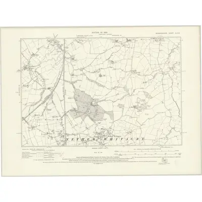 1922 Map of Warwickshire IX.NE, 1925 Print