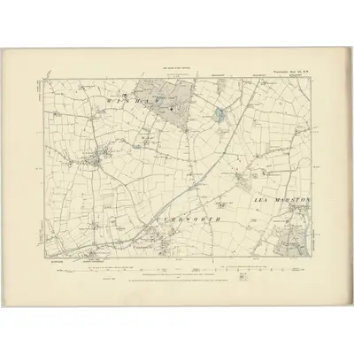 1886 Map of Warwickshire IX.NW, 1887 Print