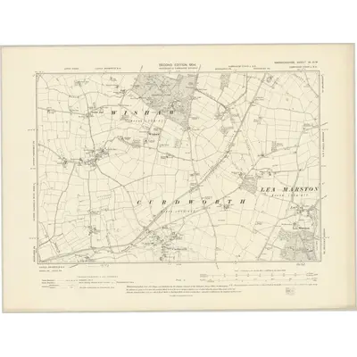 1901 Map of Warwickshire IX.NW, 1904 Print