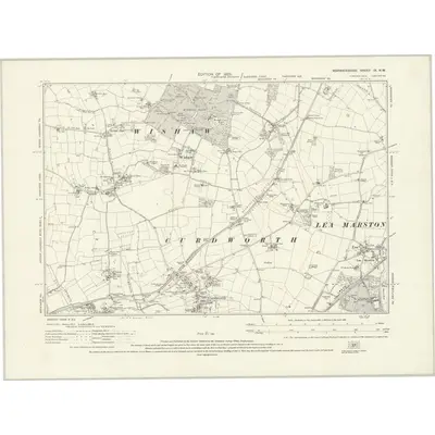 1922 Map of Warwickshire IX.NW, 1925 Print