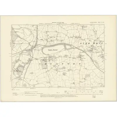 1902 Map of Warwickshire IX.SE, 1905 Print