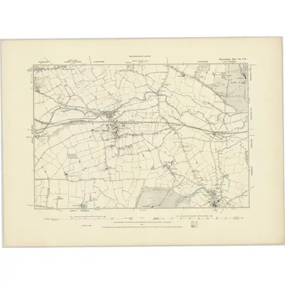 1886 Map of Warwickshire IX.SW, 1887 Print