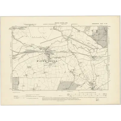 1901 Map of Warwickshire IX.SW, 1905 Print