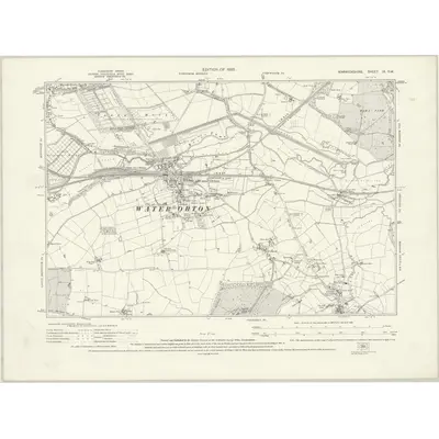 1913 Map of Warwickshire IX.SW, 1925 Print