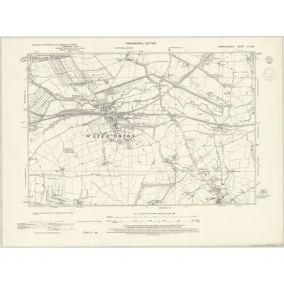 1938 Map of Warwickshire IX.SW, 1945 Print