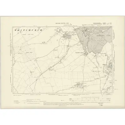 1900 Map of Warwickshire L.SE, 1905 Print