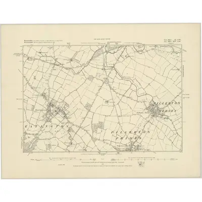 1885 Map of Warwickshire LI.NW, 1886 Print
