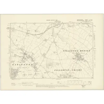 1900 Map of Warwickshire LI.NW, 1906 Print
