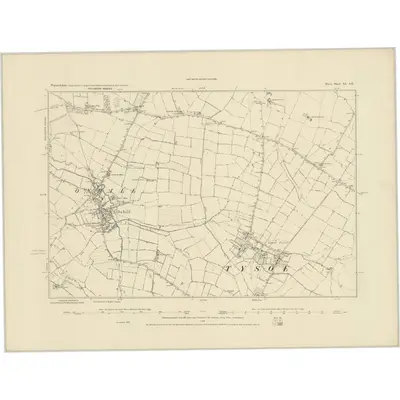 1885 Map of Warwickshire LI.SE, 1886 Print