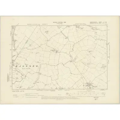 1900 Map of Warwickshire LI.SW, 1906 Print
