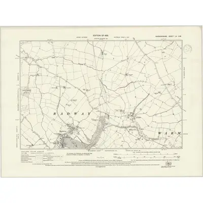 1920 Map of Warwickshire LII.NW, 1937 Print