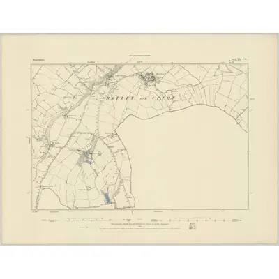 1885 Map of Warwickshire LII.SW, 1886 Print