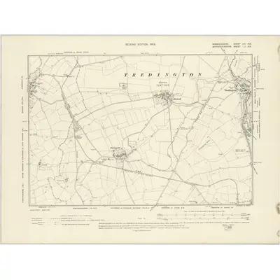 1900 Map of Warwickshire LIII.NE, 1903 Print