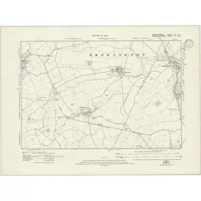 1921 Map of Warwickshire LIII.NE, 1924 Print