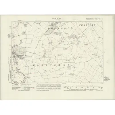 1920 Map of Warwickshire LIV.NW, 1923 Print
