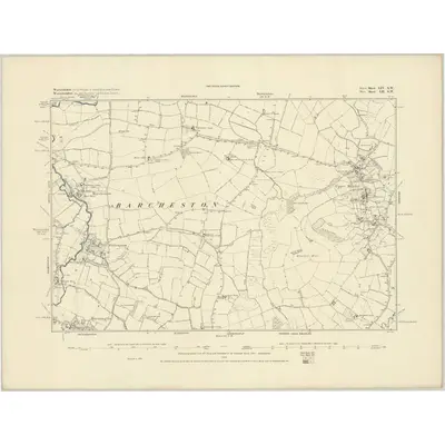 1885 Map of Warwickshire LIV.SW, 1886 Print