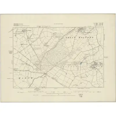 1883 Map of Warwickshire LVI.SE, 1884 Print