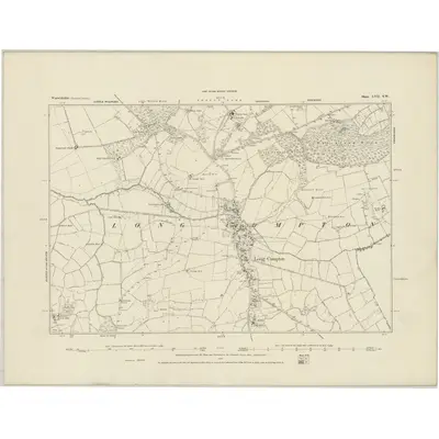 1883 Map of Warwickshire LVII.SW, 1884 Print