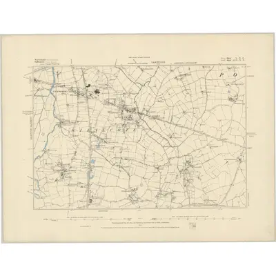 1882 Map of Warwickshire V.NE, 1884 Print
