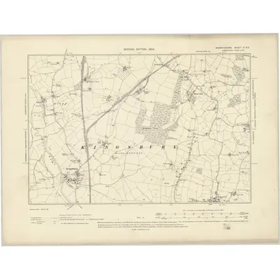 1901 Map of Warwickshire V.SE, 1904 Print
