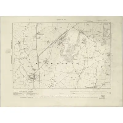 1921 Map of Warwickshire V.SE, 1924 Print